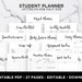 Ultimate Student Planner Study Organizer Back To College School Planner Academic Planner Editable A5 A4 Letter Half Size PDF Printable 