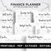 Financial Planner Finance Journal Planner Expense Tracker Monthly Budget Planner Bill Tracker Editable A5 A4 Letter Half Size PDF Printable 