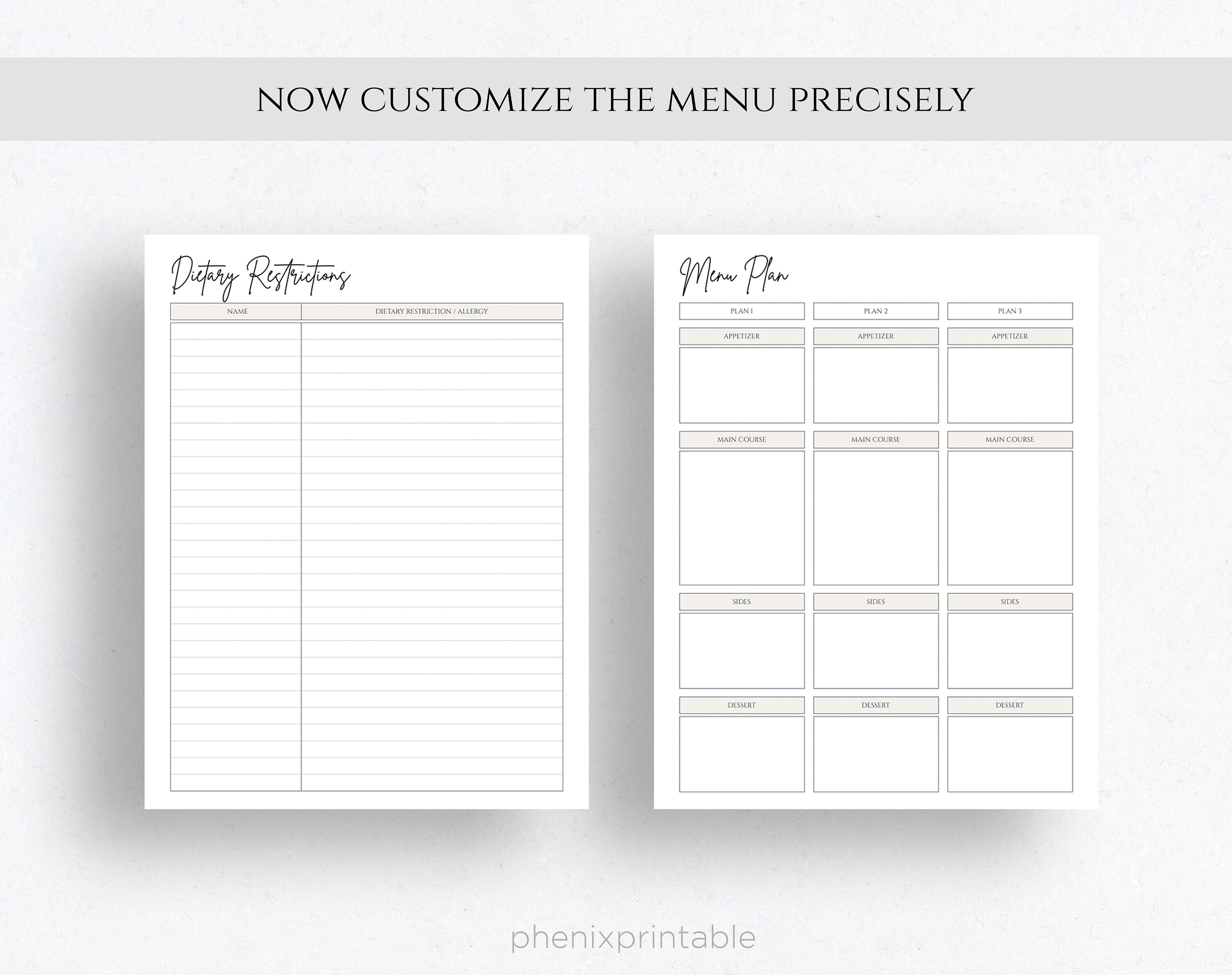 Printable Event Planner, Party Guest List, Budget Template (PDF) - Etsy