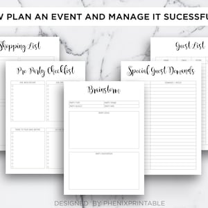 Planificador de fiestas y eventos, presupuesto, menú, lista de tareas (PDF editable) imagen 4