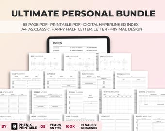 Personal Planner Bundle, Goal, Health, Productivity, Finance (PDF) 2026 2027