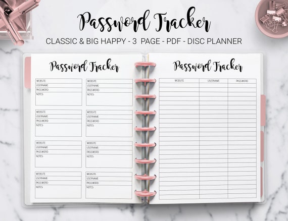 Password Tracker Printable, Password Organized, Password Log, Password  Keeper, Printable Planner Inserts, A4, A5, Password Book 