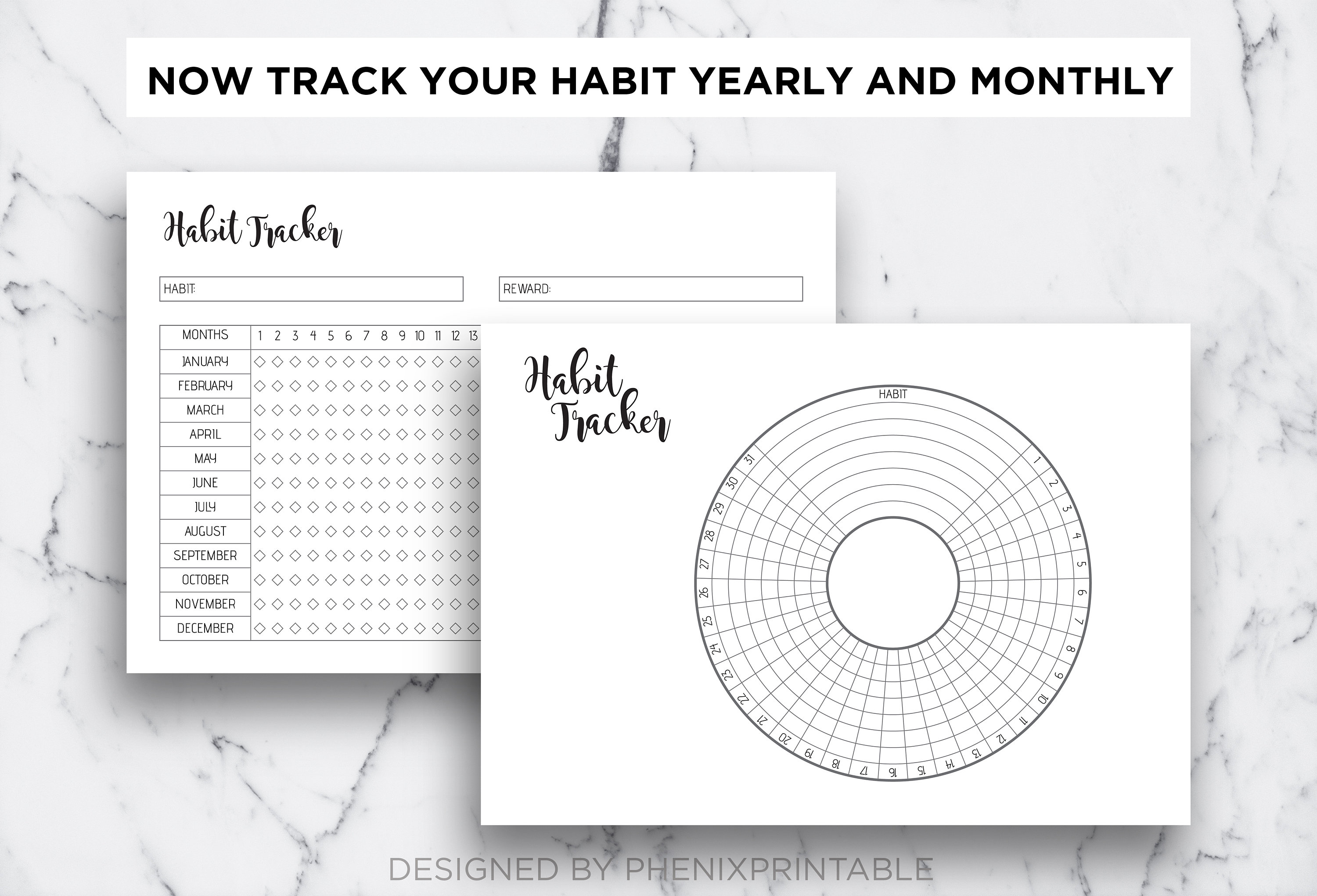Daily Habit Tracker Chart: A4, A5, Letter Size (PDF Printable) - Etsy