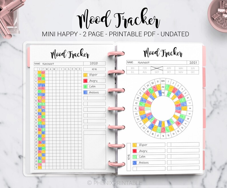 Yearly Mood Tracker Bullet Journal Yearly mood tracker bullet journal