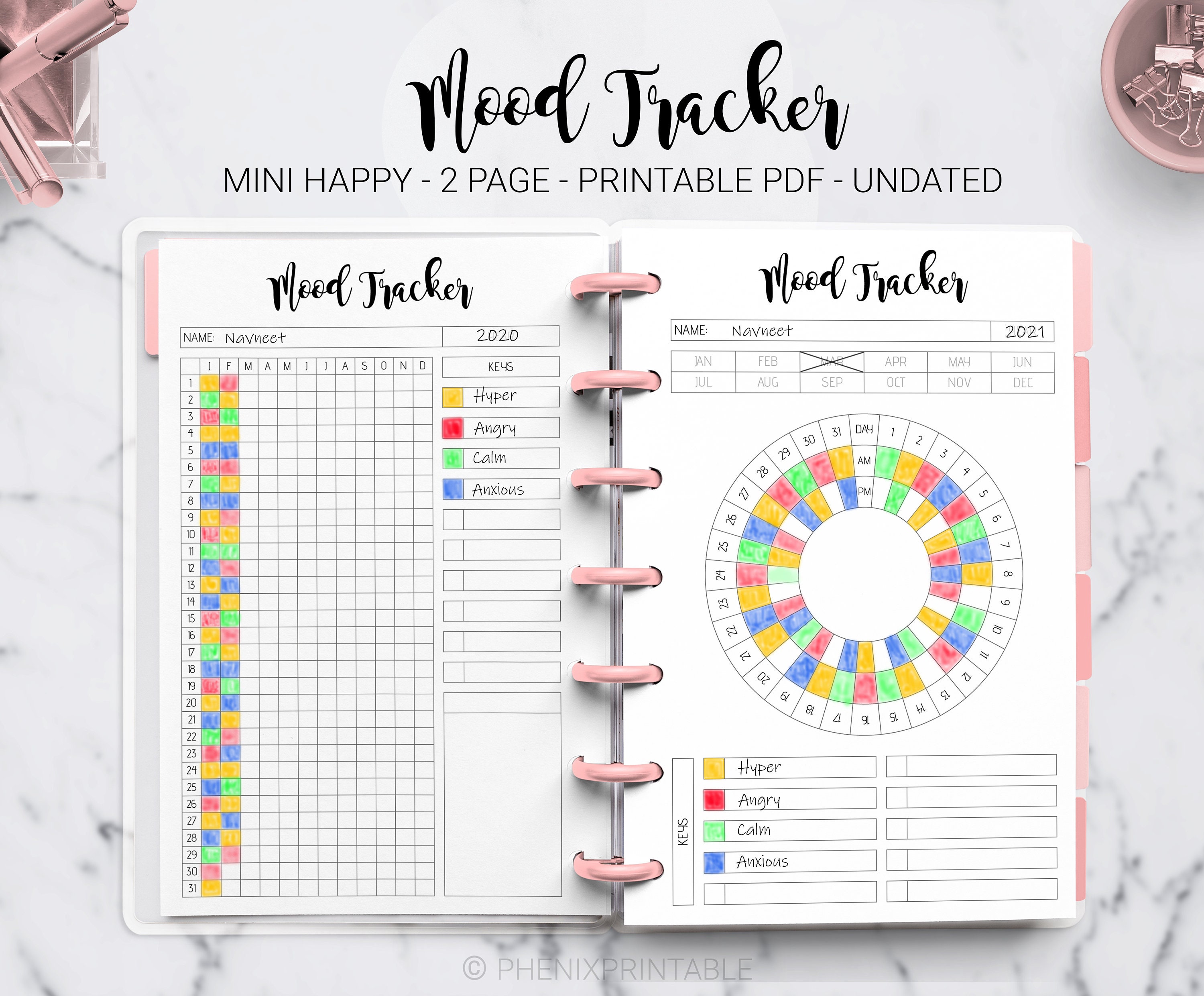 Mini Mood Tracker Stickers - Strawberry – Stickers by AshleyK