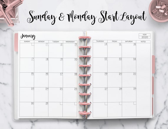 Monthly Planner Undated Month on Two Pages Monthly Calendar Inserts Journal Mambi Classic Happy Planner HP Editable PDF Printable Inserts - Etsy monthly-planner-undated-month-on-two-pages-monthly-calendar-inserts-journal-mambi-classic-happy-planner-hp-editable-pdf-printable-inserts-etsy