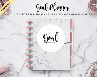 Goal Planner Goal Setting Planner Goal Worksheet Goal Planning Kit Goal Tracker Productivity Editable A5 A4 Letter Half Size PDF Printable