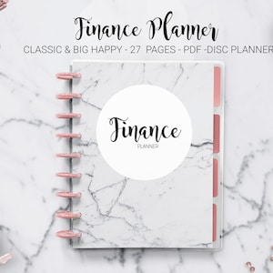 Finance Planner Financial Journal Expense Tracker Monthly Budget Planner Bill Tracker Mambi Classic Big Happy Planner PDF Printable Inserts