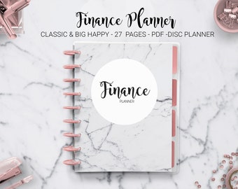Finance Planner Financial Journal Expense Tracker Monthly Budget Planner Bill Tracker Mambi Classic Big Happy Planner PDF Printable Inserts