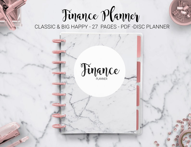 Finance Planner Financial Journal Expense Tracker Monthly Budget Planner Bill Tracker Mambi Classic Big Happy Planner PDF Printable Inserts 