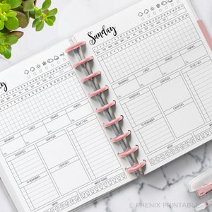 Daily Planner Day Planner Work Planner Weekly Planner Hourly Planner 10 Minute Mambi Classic HP Big Happy Planner PDF Printable Inserts image 2