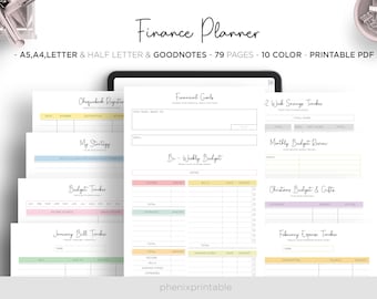 Finance Planner Printable: Budget, Expense & Bill Tracker (PDF, Goodnotes)