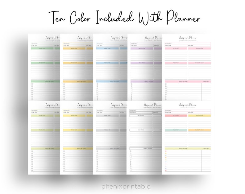 Assignment Planner Pdf Assignment Planner Printable: Student Grade Tracker, A4 A5 Letter Sizes ...