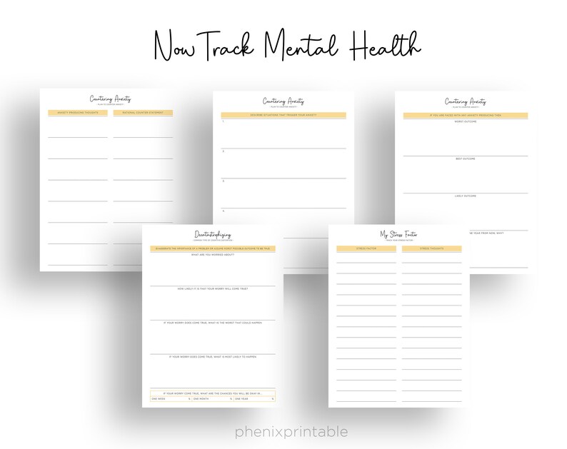 Anxiety & Wellness Journal, Mental Health Planner (PDF Printable) image 6
