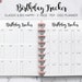 Birthday Tracker Birthday Log Anniversary Calendar Bullet Journal Bujo Mambi Classic HP Big Happy Planner PDF Printable Inserts 