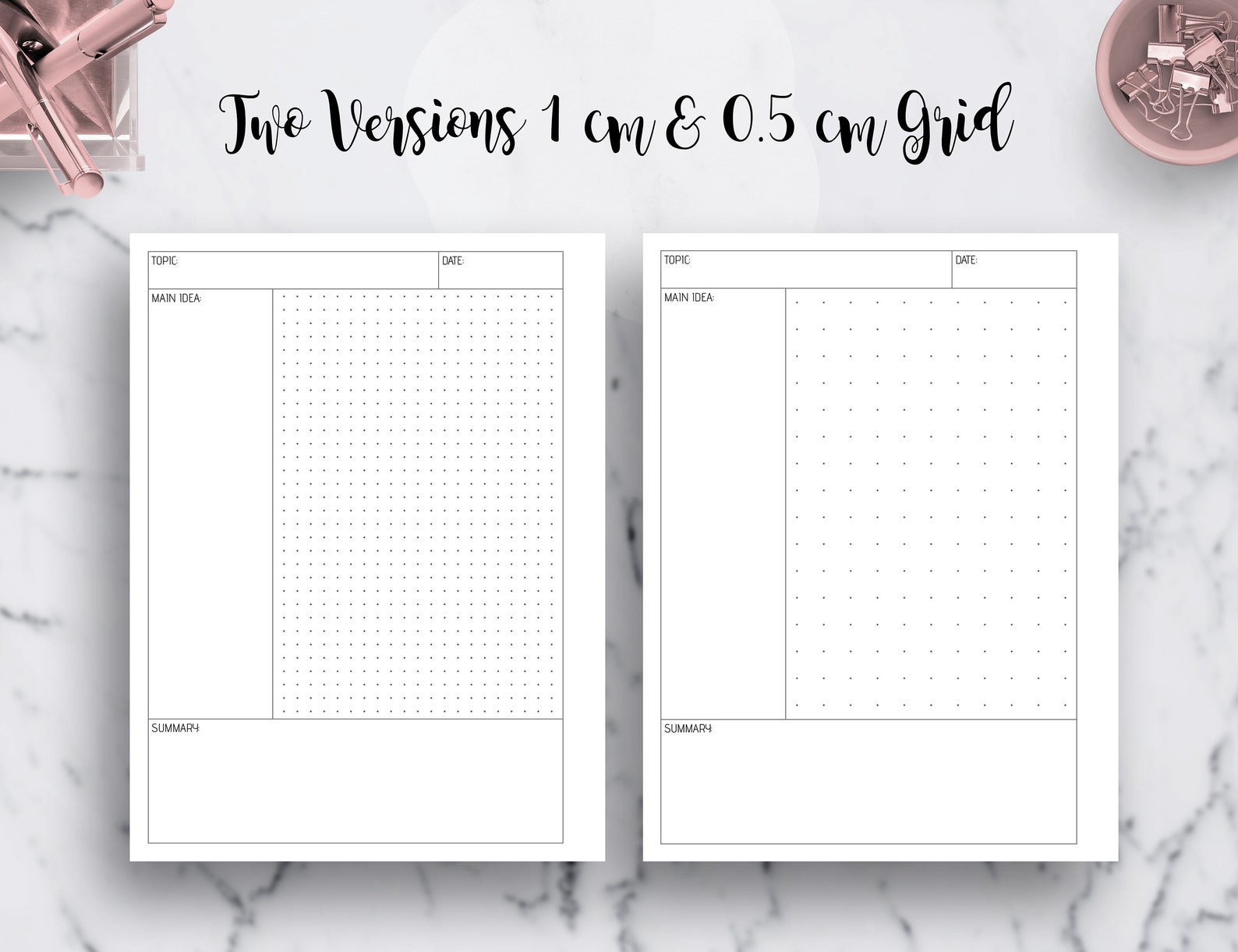 Cornell Notes Paper Template: Dot Grid, Lined, Isometric (PDF Printable ...