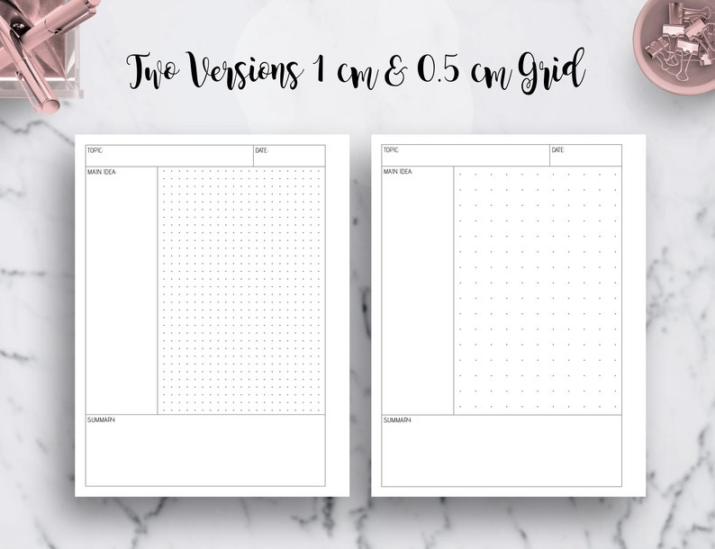Cornell Notes Paper Template: Dot Grid, Lined, Isometric (PDF Printable ...