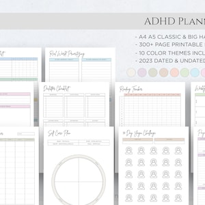 Planificador de TDAH para adultos, diario de productividad para TDAH, organización para TDAH, planificador de vida, planificador HP Big Happy de Mambi Classic en formato PDF, tamaño A4, A5, carta