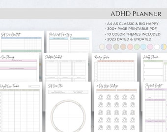 ADHD Planner, Productivity Journal, Classic Big Happy Planner (PDF)