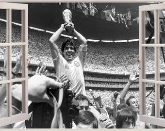 Huge Collage View Maradona Argentina Wall Stickers Decal Wallpaper 379