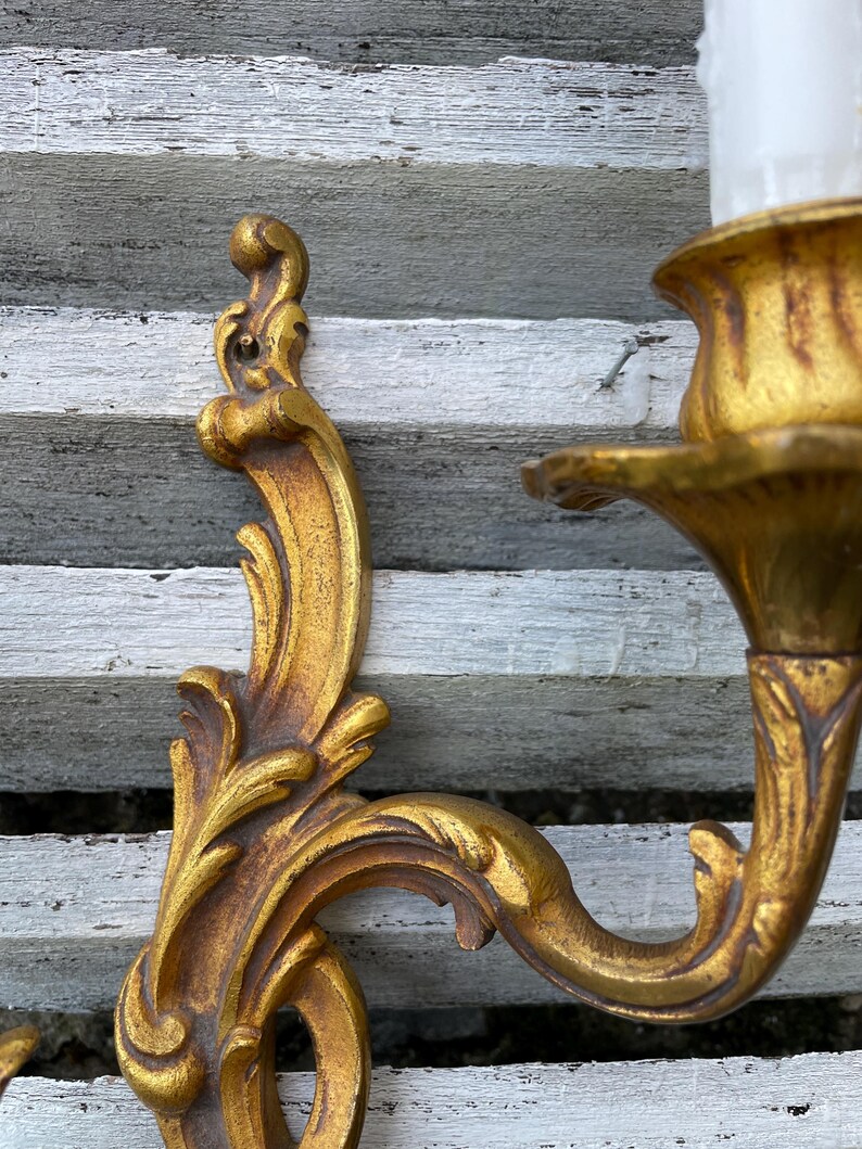 Vintage French Pair of Candle Wall Sconce Candlesticks Etsy UK