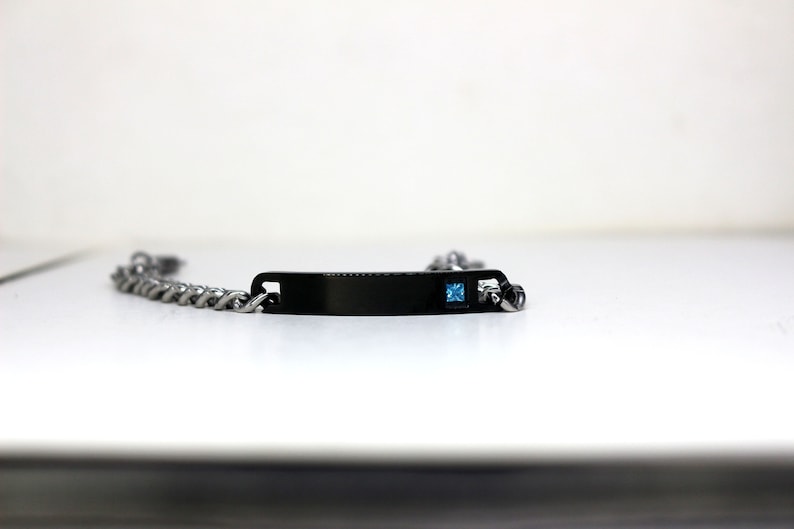 Men\u2019s Chain Bracelet Engraved Bracelet Gift For Dad Personalized Bar Bracelet Birthday Gift Custom For Boyfriend Name Bracelet for Men