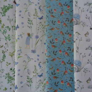 Acufactum FABRIC PACKAGE | 4 pieces | 25 x 35 cm | Herb meadow,Elven garden,Elven dreams,Robin | Daniela Drescher Fabric