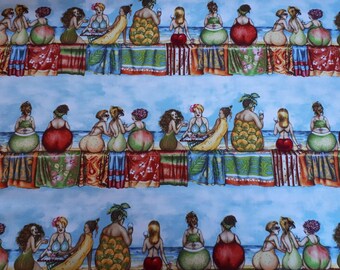 Fruit Ladies - Elisabeth Studio - VERSCHNITT - 45x110cm - Patchwork - Nähen - Stoff -