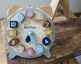 tolles Uhren-Puzzle - personalisierbar - Kleinkind - Holzpuzzle - ab 3 Jahren - Motorik - Lernen - Uhr lernen -