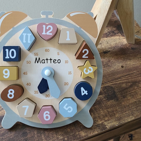 great watch puzzle - customizable - toddler - wooden puzzle - from 3 years - motor skills - learning - watch learning -