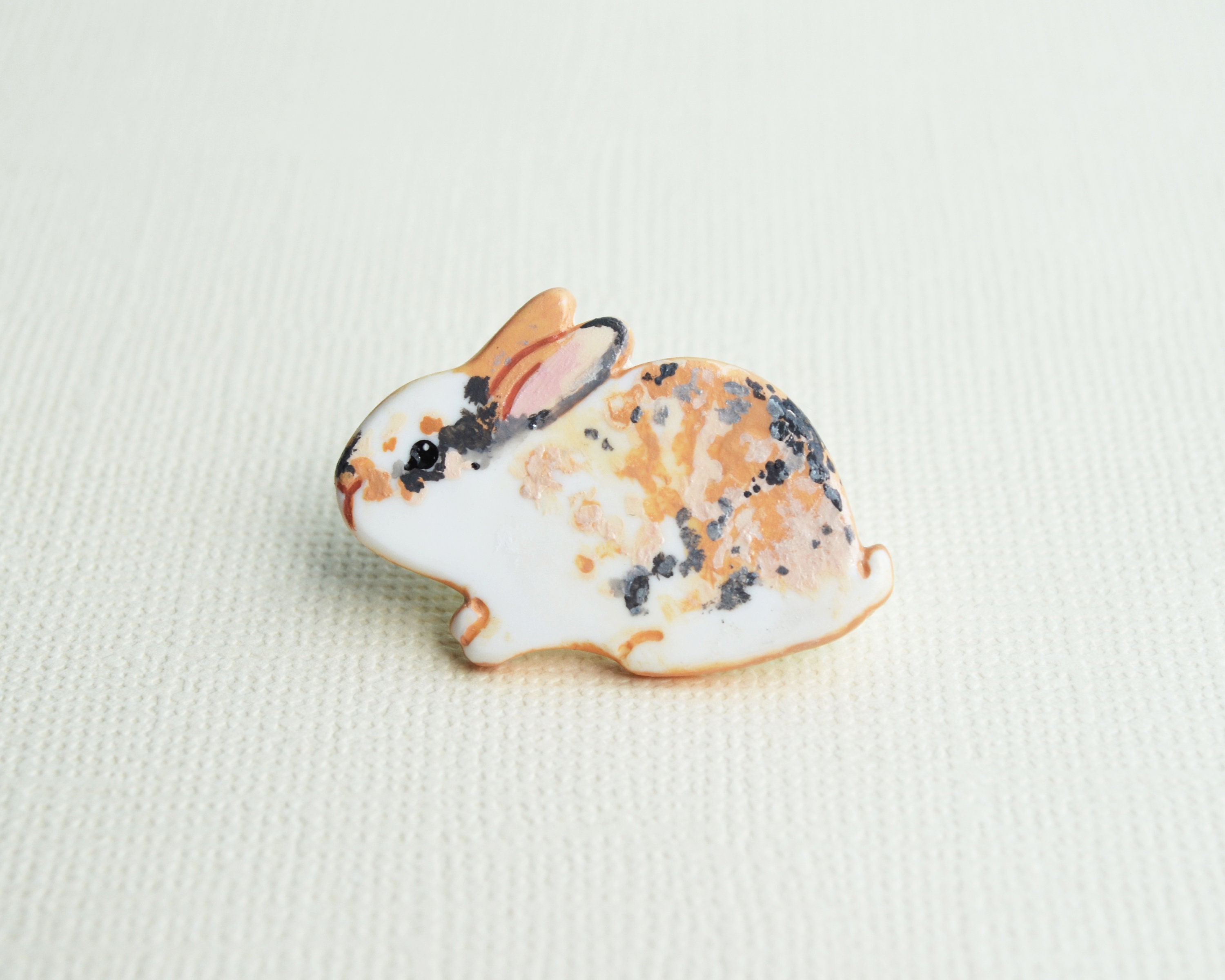 Personalized bunny pin badge. Custom rabbit brooch Hand Etsy