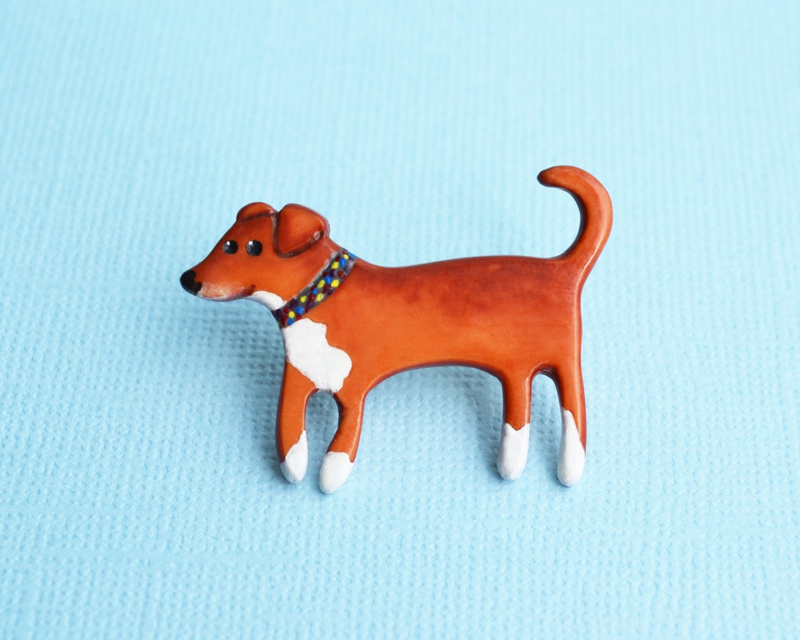 Personalized dog pin brooch Sculpted & painted from photo of Etsy