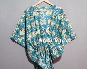 Floral Cotton Kaftan Dress: Indian Beach Cover-Up