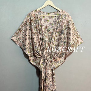 Cotton Kaftan, Indian Floral Kaftan, Long Caftan,Dress For to be Moms, Beach Cover up, Sleepwear, Indian Kaftan, Maxi Dress,Bikini Cover Up