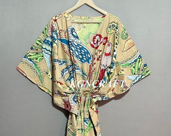 Cottton Kaftan, Indian Cotton Caftan,Cotton Lounge Kaftan, Indian Floral Kaftan, Long Caftan,Dress For to be Moms, Beach Cover up, Sleepwear