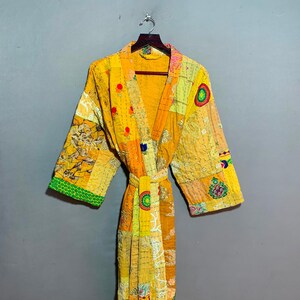 Katoen Kimono Robe Dressing Gown, Blokprint Bruidsmeisje Robe, Zomer Nachtkleding, One Size