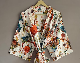 100% Cotton kimono Robes, Pure cotton Kimono, Block Print Cotton Kimono, Festival Clothing, Kimono Kaftan