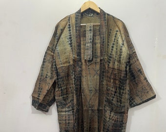 Indian Pure Silk Kimono , Tie Dye Silk Kimono For Women , Boho Robe , Light Weight Silk Robe , Vintage Kimono Robe , Kimono For Women
