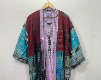 100% pure Silk Kimono Robe Robe For Tie Dye Kimono Vintage Robe Indian Kimono Robe Light Wight Robe Kimono For Her