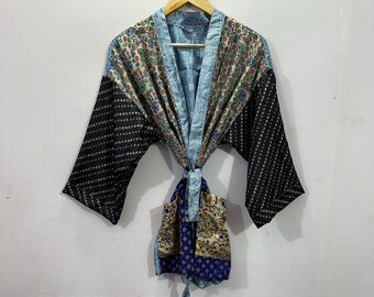 Indian Kimono Robe , Vintage Kimono ,  Boho kimono , Kimono ,Robe , Women Silk Kimono Robe, Night Wear kimono , SIlk Tunic