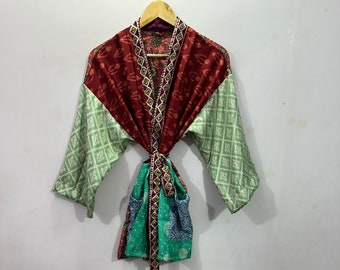 Kimono, Robe ,Boho Kimono Robe , Silk Tunic , Gift For Her . Vintage Kimono Robe , Light Weight Robe , Robe For Women , Short Robe