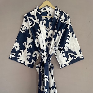 Robes, Lightweight pure cotton kimono robe, ladies night gown, kimono dressing gown, bridesmaid gowns, sustainable women bathrobe, Kimono