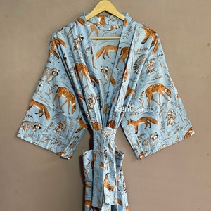 bridesmaid gowns, sustainable women bathrobe, Kimono, Robes, Lightweight pure cotton kimono robe, ladies night gown,Gift For Her