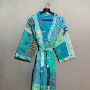 Cotton Coat, Kantha Coat, Kimono Coat, Robe Coat, Kantha Jacket, Indian Coat, Winter Coat, Front Open jacket, Coat Dress, Jaipuri Coat.