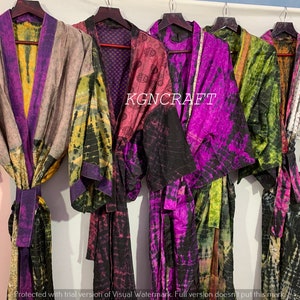 Pure Silk Kimono Lot, Tie Dye Kimono, Pure Silk Robes, Bridesmaid&#39;s robe, Hand tie dye kimono, Kimono&#39;s, Pure silk robe, Summer silk robe