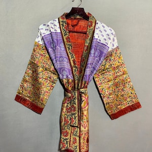 Short Kimono Robe, Silk Short Kimono, Indian Silk Robe, Women Silk Kimono, Wedding Robes, Bridal Robes, Bridesmaid Robes, Silk Bathrobe