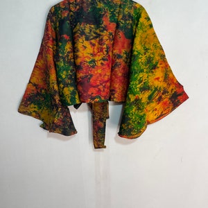 Indian Silk Sari Crop Top, Latest Galaxy Dye Silk Crop Top, Dress For Her, Gift For Her, Silk Crop Top, Tie Dye Silk Crop Top