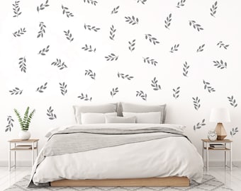 Scattered Leaves x 30 Wall Decals  -Forest Decal, Vinyl Wall Decal, Living Room, Bedroom, Seasonal decor, Garden, Botanical