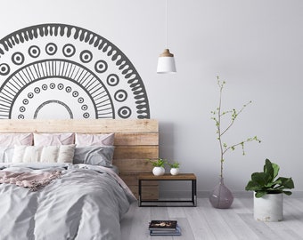 BoHo Half Circle Wall Decal,Spiritual Wall mural, Yoga studio Decal, Mandala Art Decal, Bohemian Decor