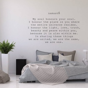Namaste Wall Decal - Express your Respect, Love and Appreciation. Romantic Wall Decal